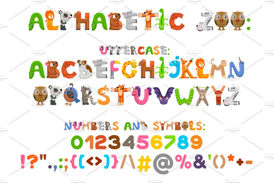 Alphabetic Zoo - font duo preview image.