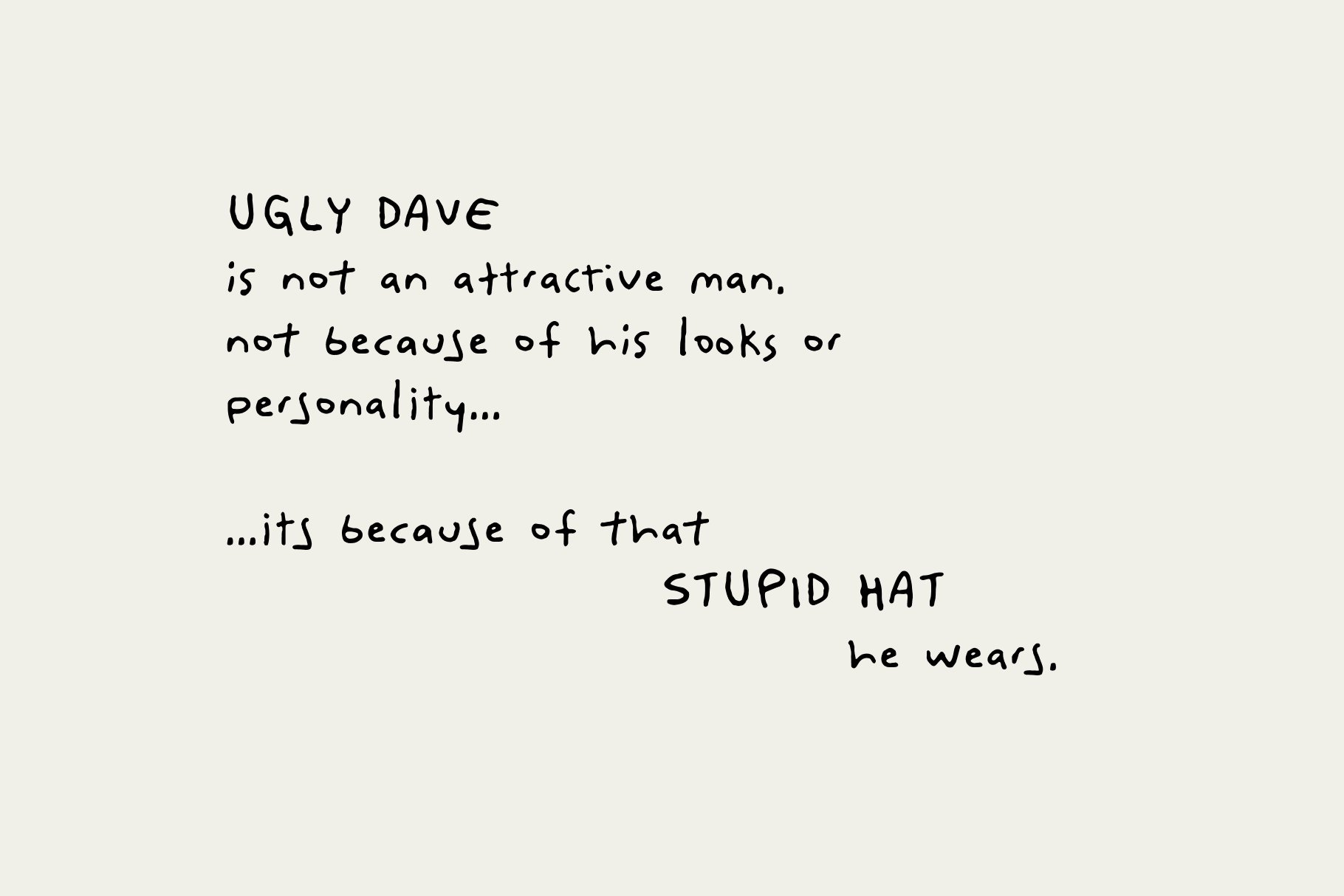 Ugly Dave Bad Handwriting Font preview image.