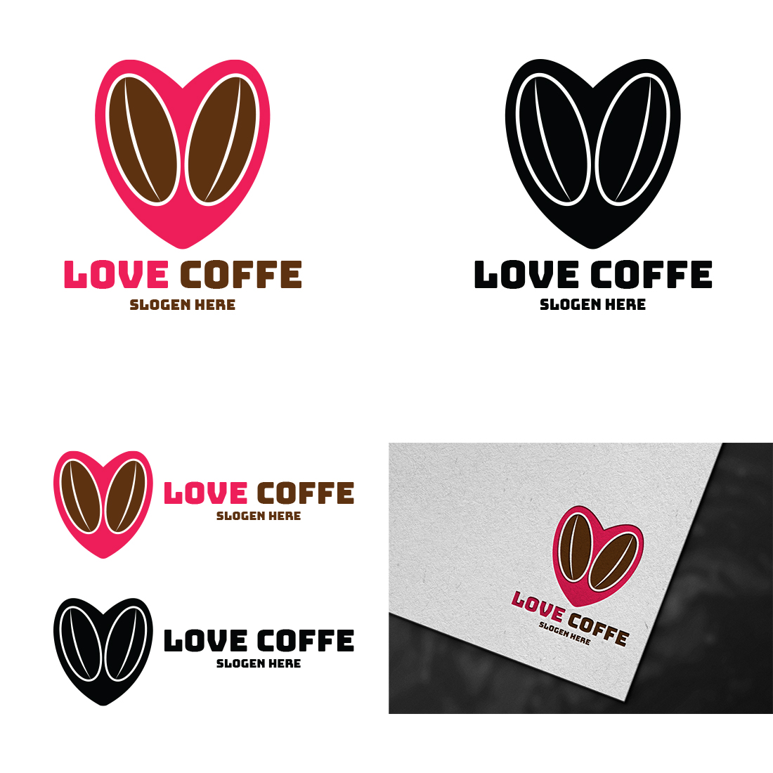 Love Coffee Logo Template preview image.