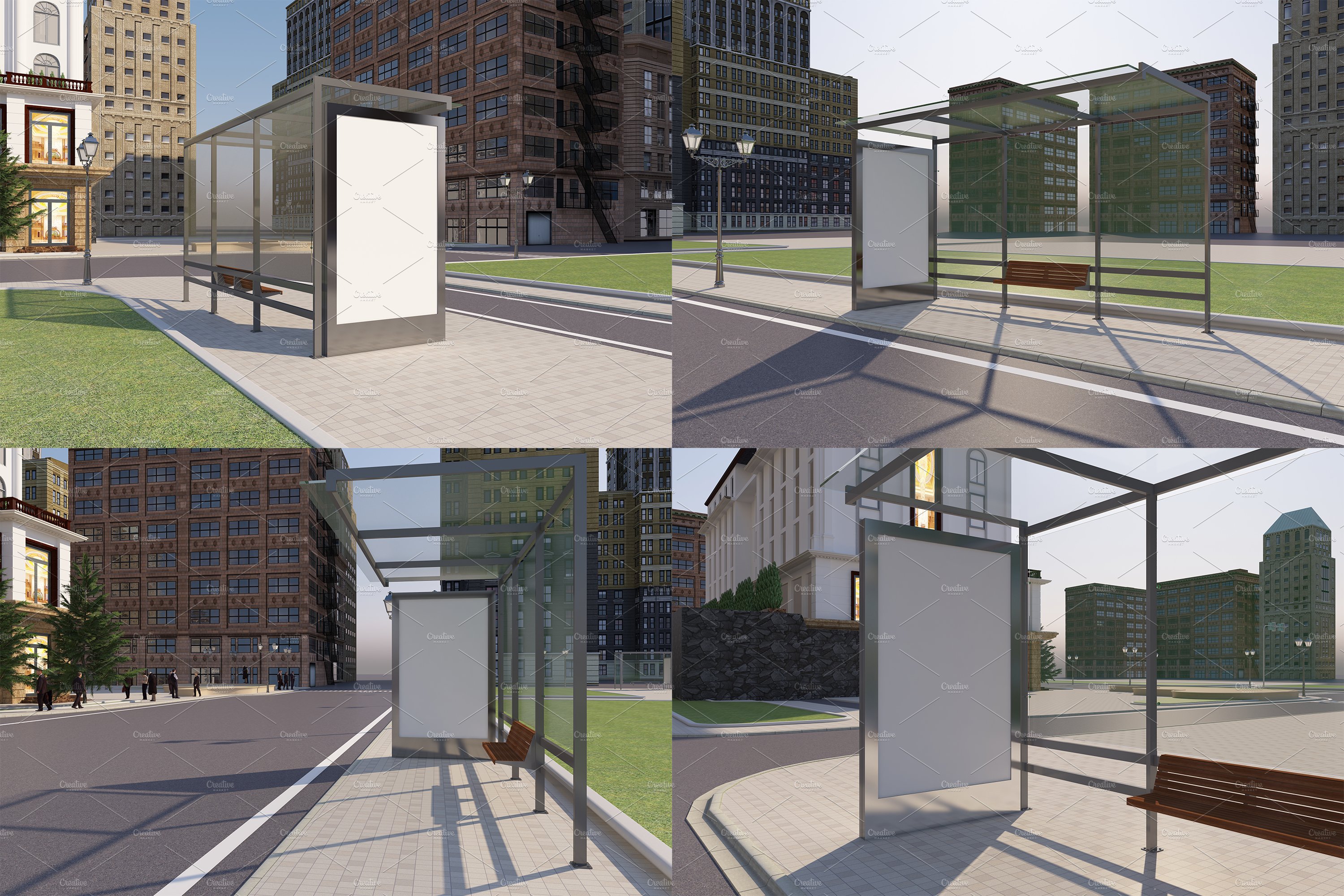 Bus Stop Bus Shelter Mockup Vol-25 preview image.