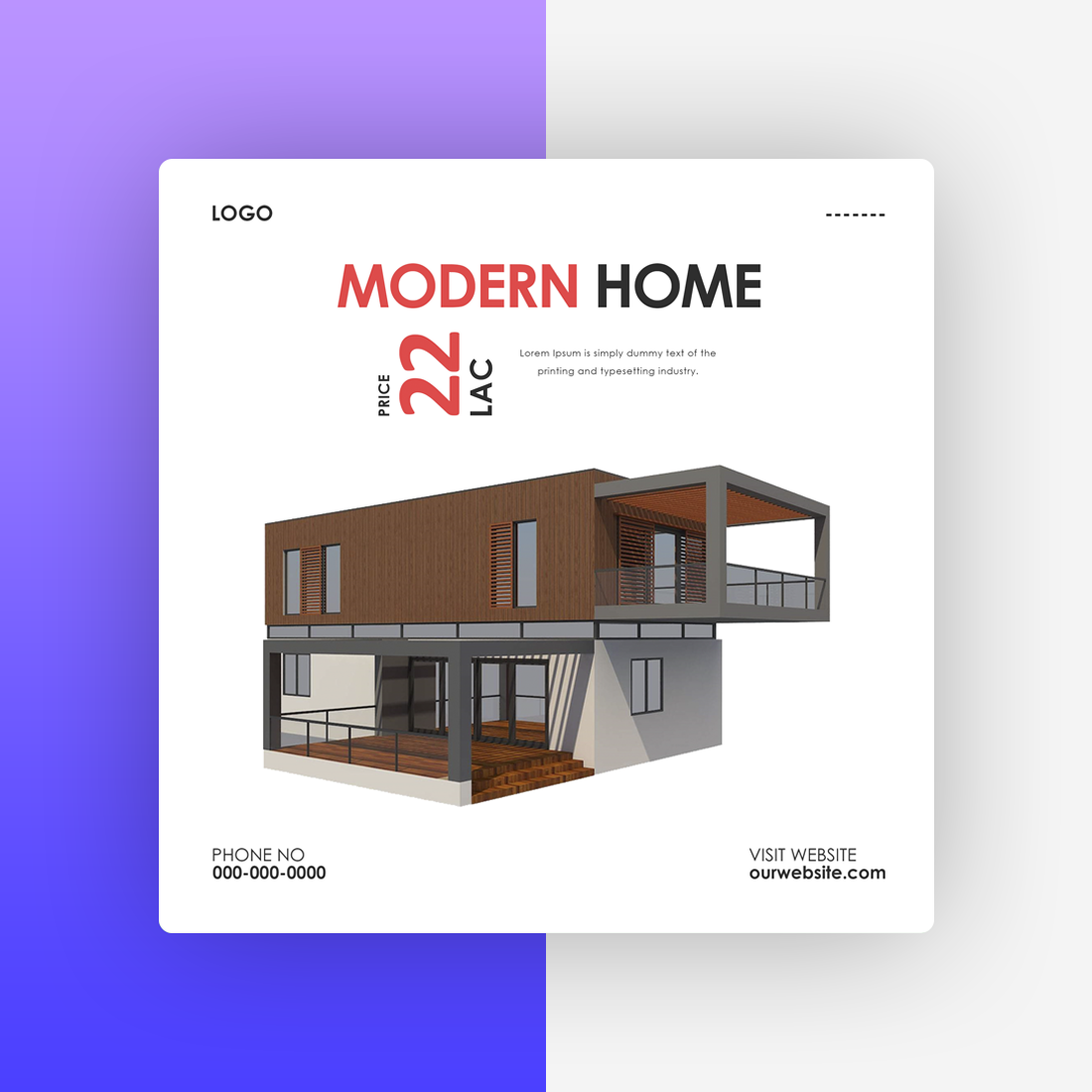 Modern Home Real Estate Social Media Poster Design cover image.