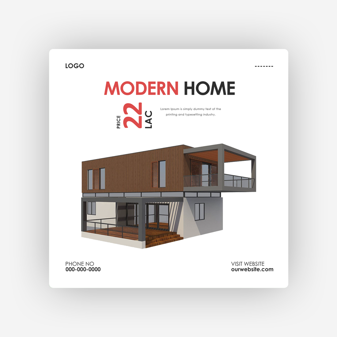 Modern Home Real Estate Social Media Poster Design preview image.
