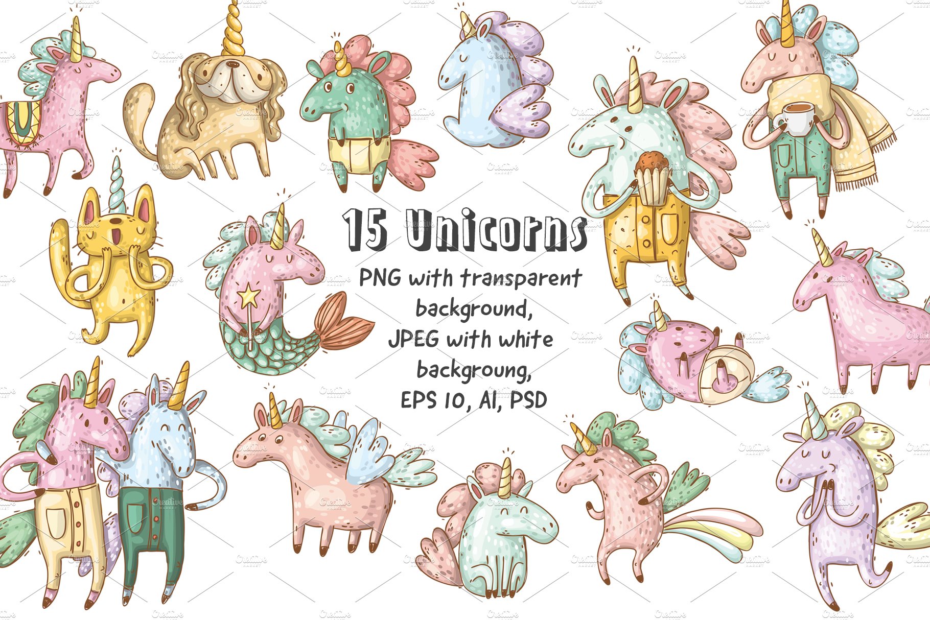 Unicorns and rainbows preview image.