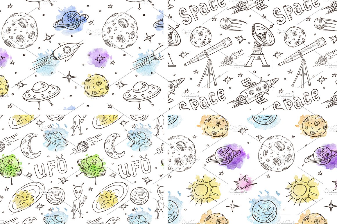 Space doodles preview image.
