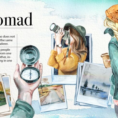 Watercolor Nomad Clipart Set cover image.