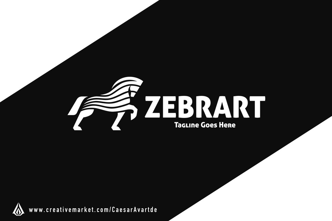 Colorful Zebra Logo Template preview image.
