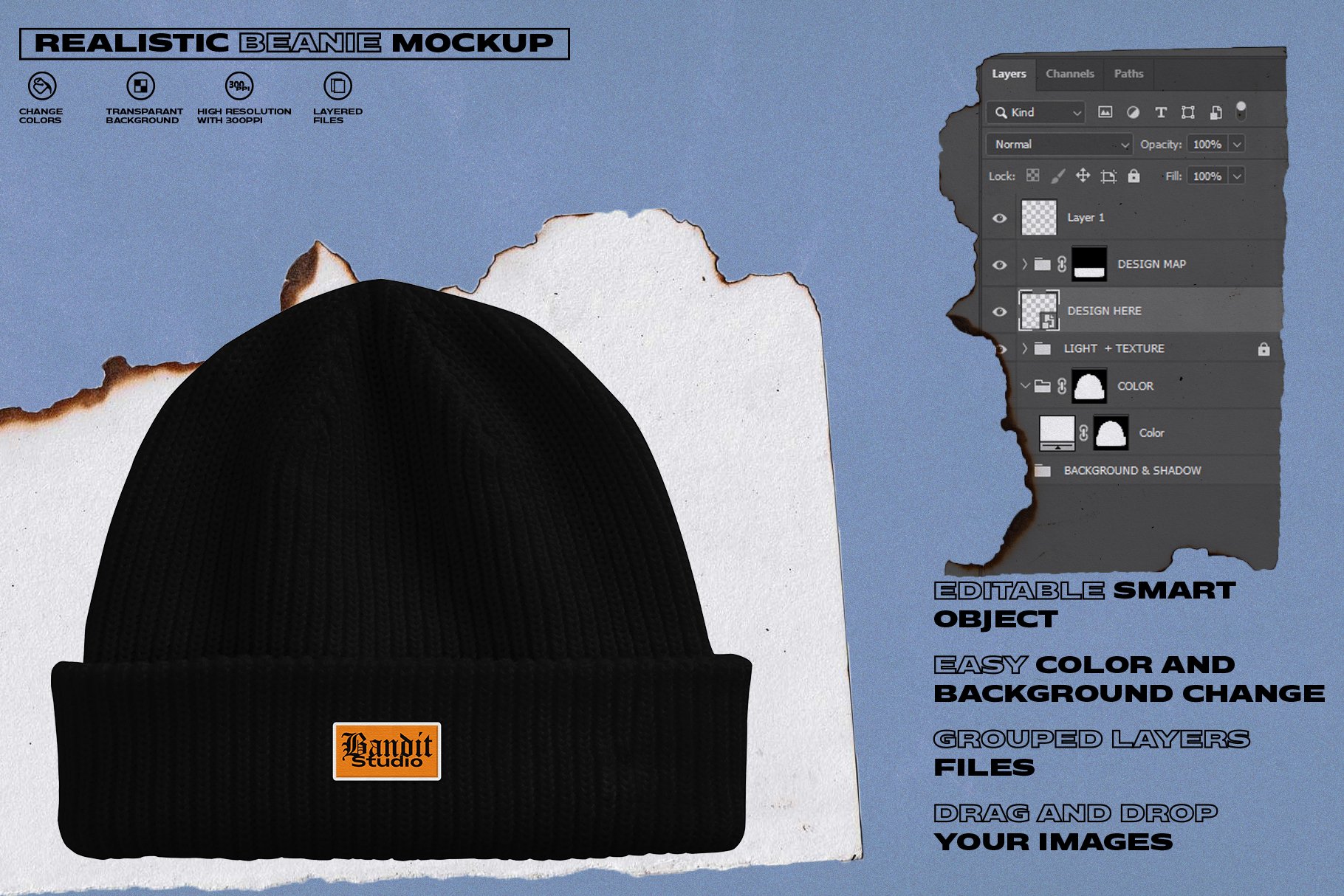 Realistic Beanie Mockup cover image.