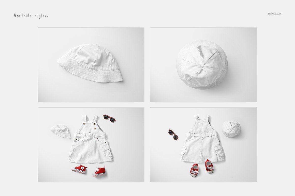 Baby Dress 7 & Hat Mockup Set preview image.