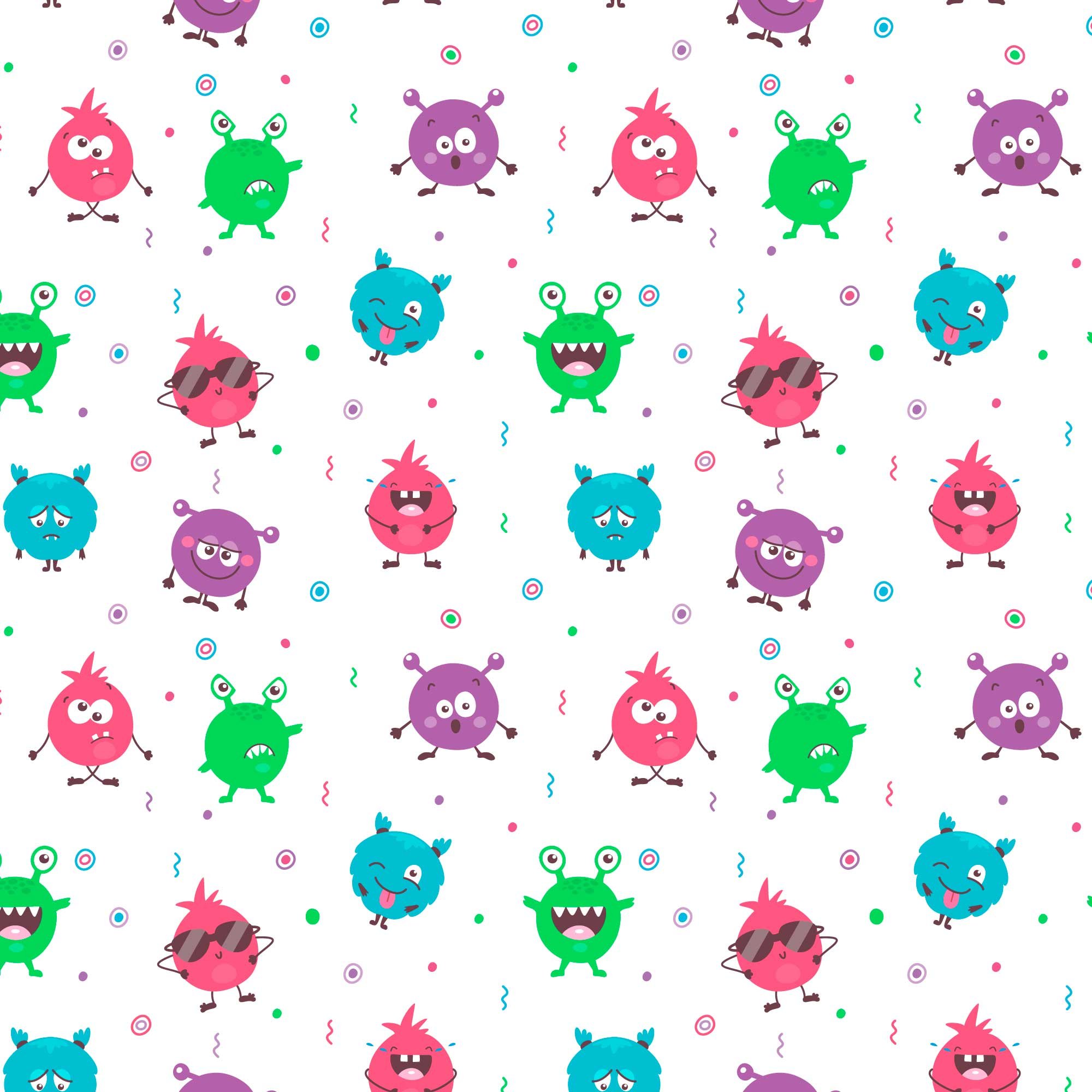 Cute cartoon monsters vector set preview image.