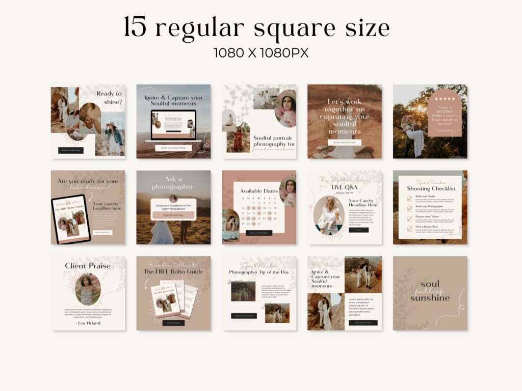 Instagram Post Template Boho Canva – MasterBundles