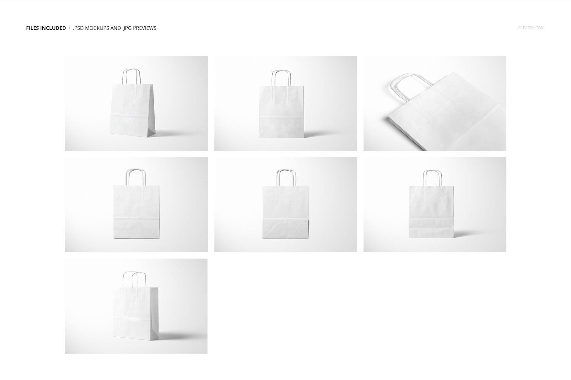 Twisted Handles Paper Bag Mockup Set preview image.