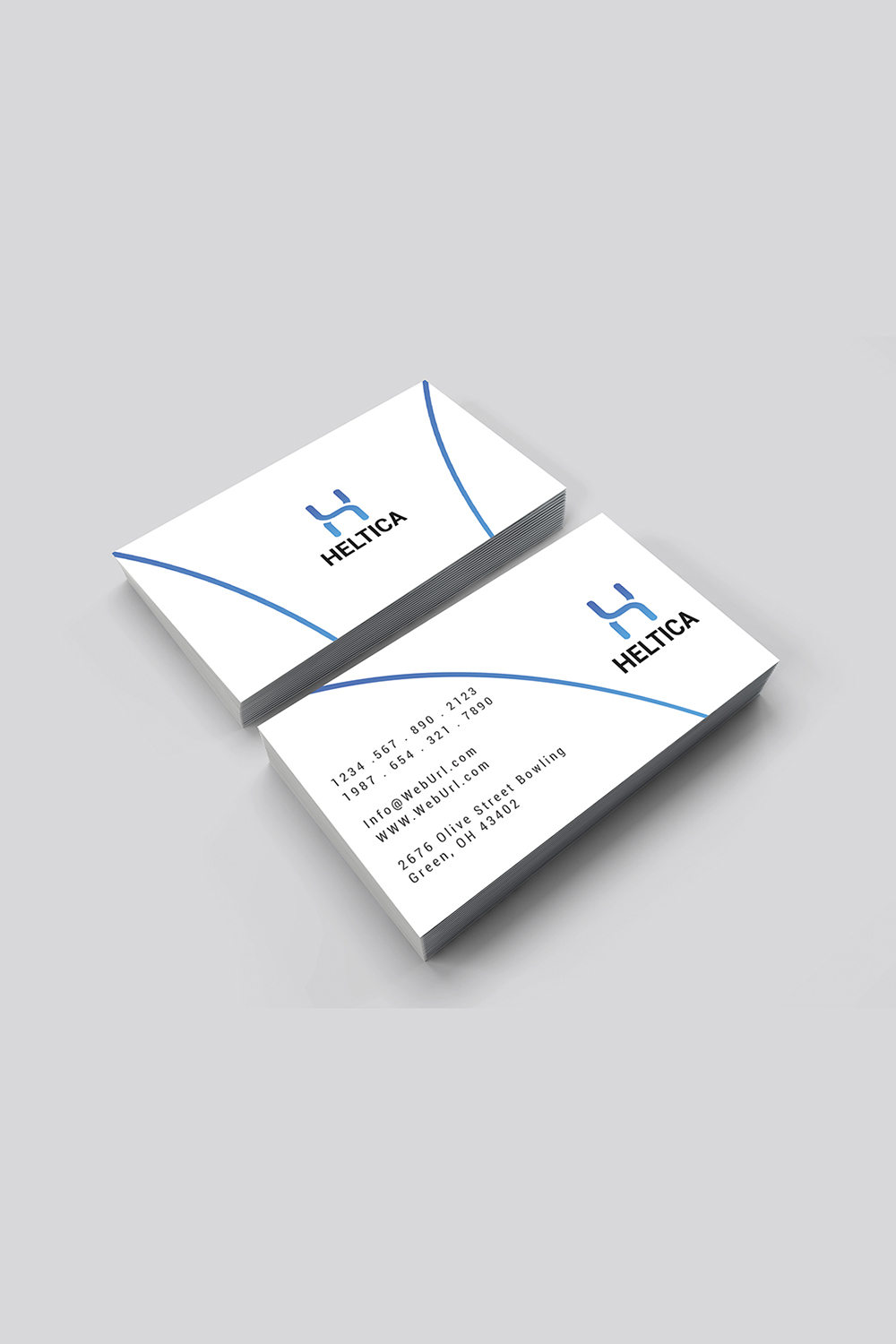 Simple corporate business card design pinterest preview image.