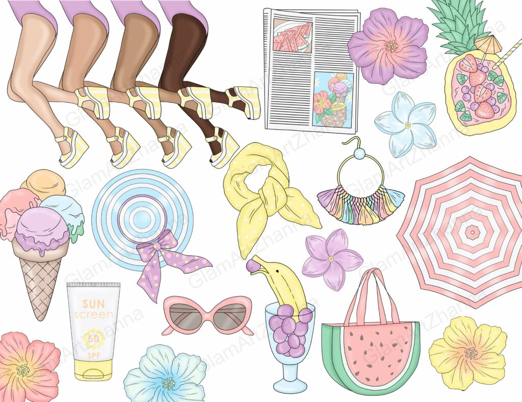 Pastel Summer Clipart – MasterBundles