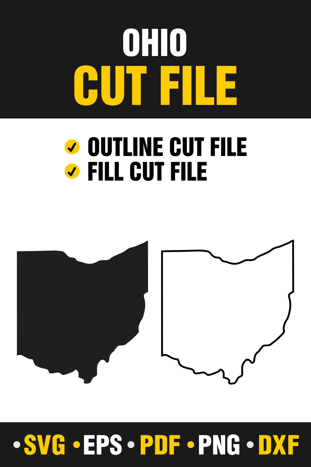 Ohio SVG, PNG, PDF, EPS, DXF pinterest preview image.