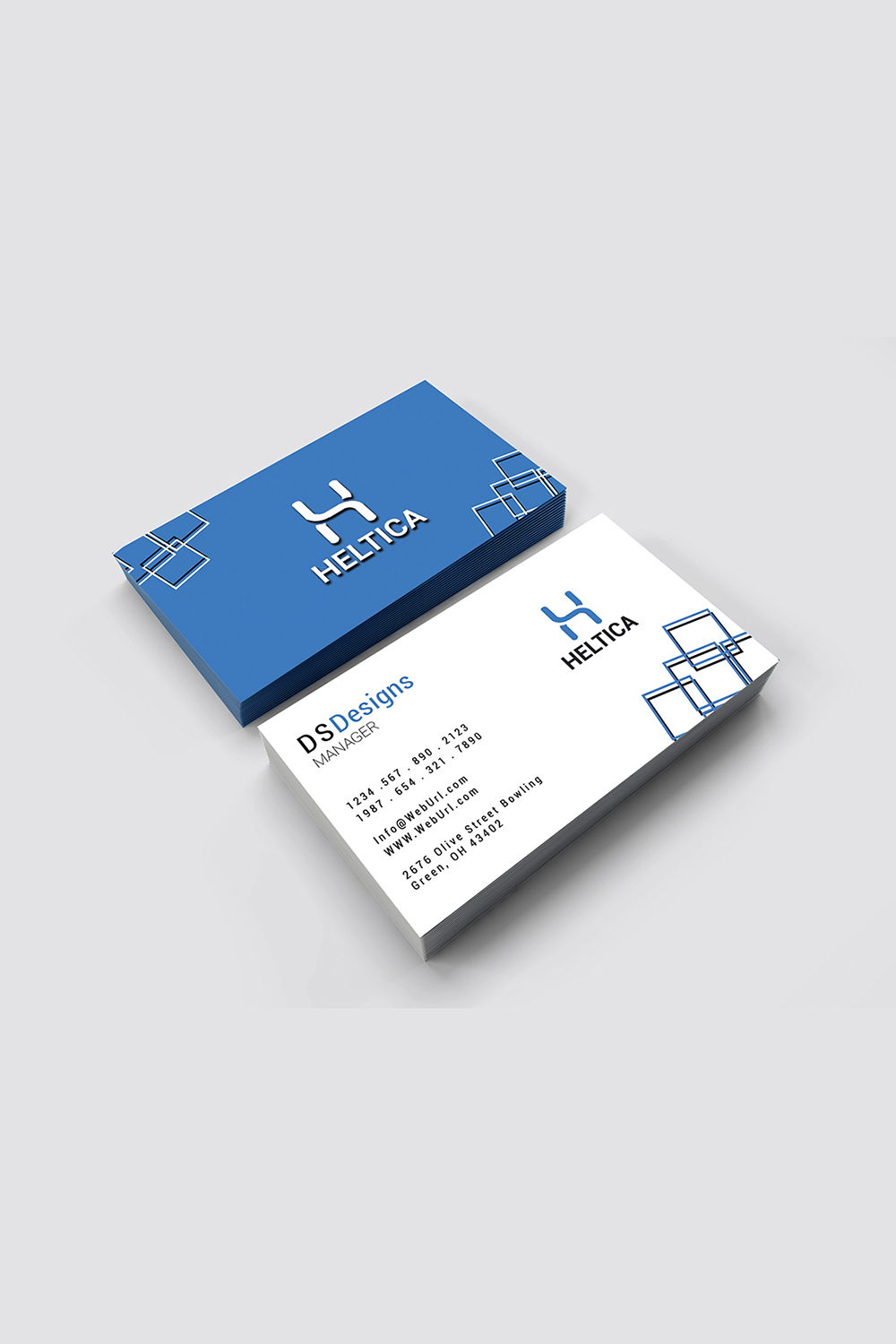 Corporate constructional business card design pinterest preview image.