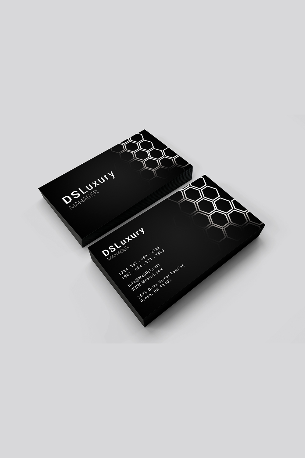 Luxury business card design pinterest preview image.