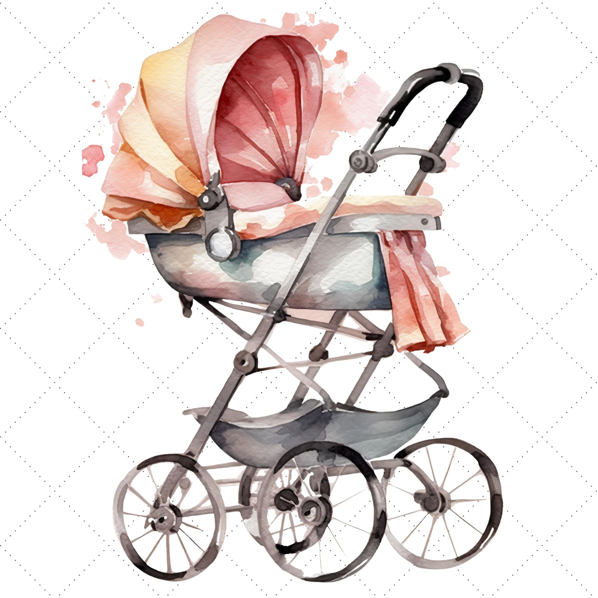 Watercolor Fashion Clipart Baby Clothes PNG Sublimation 