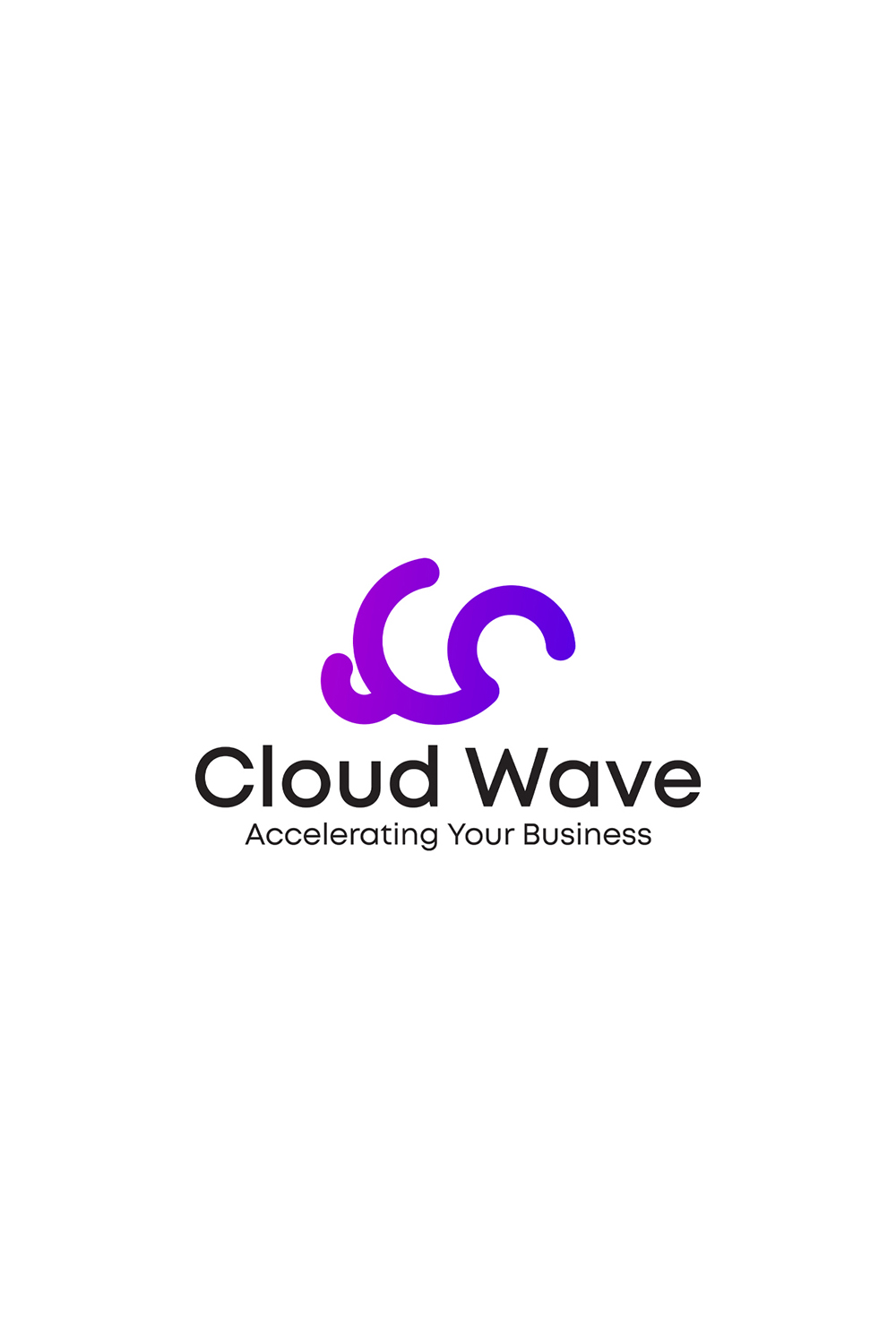 Cloud wave logo pinterest preview image.