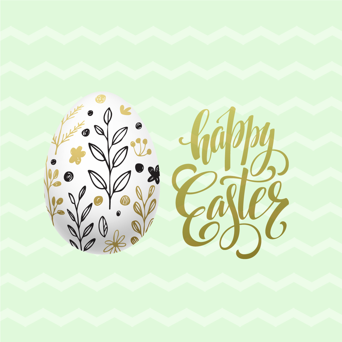Happy easter card with a painted egg.