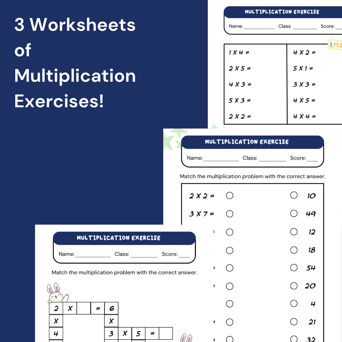 Multiplication Table + Exercises for Students! preview image.