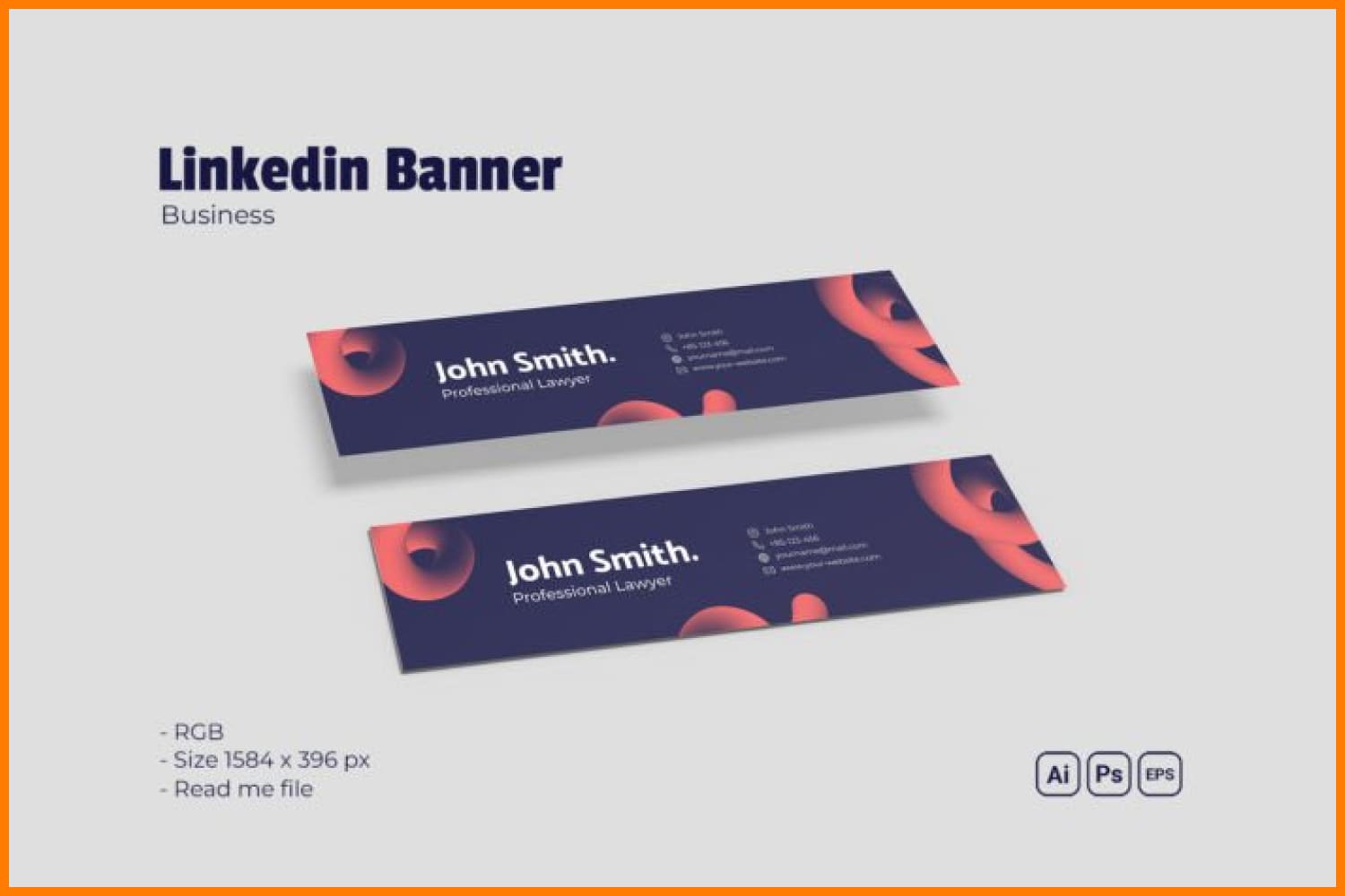 Collage of banners for linkedin user with blue background and red geometric shapes.