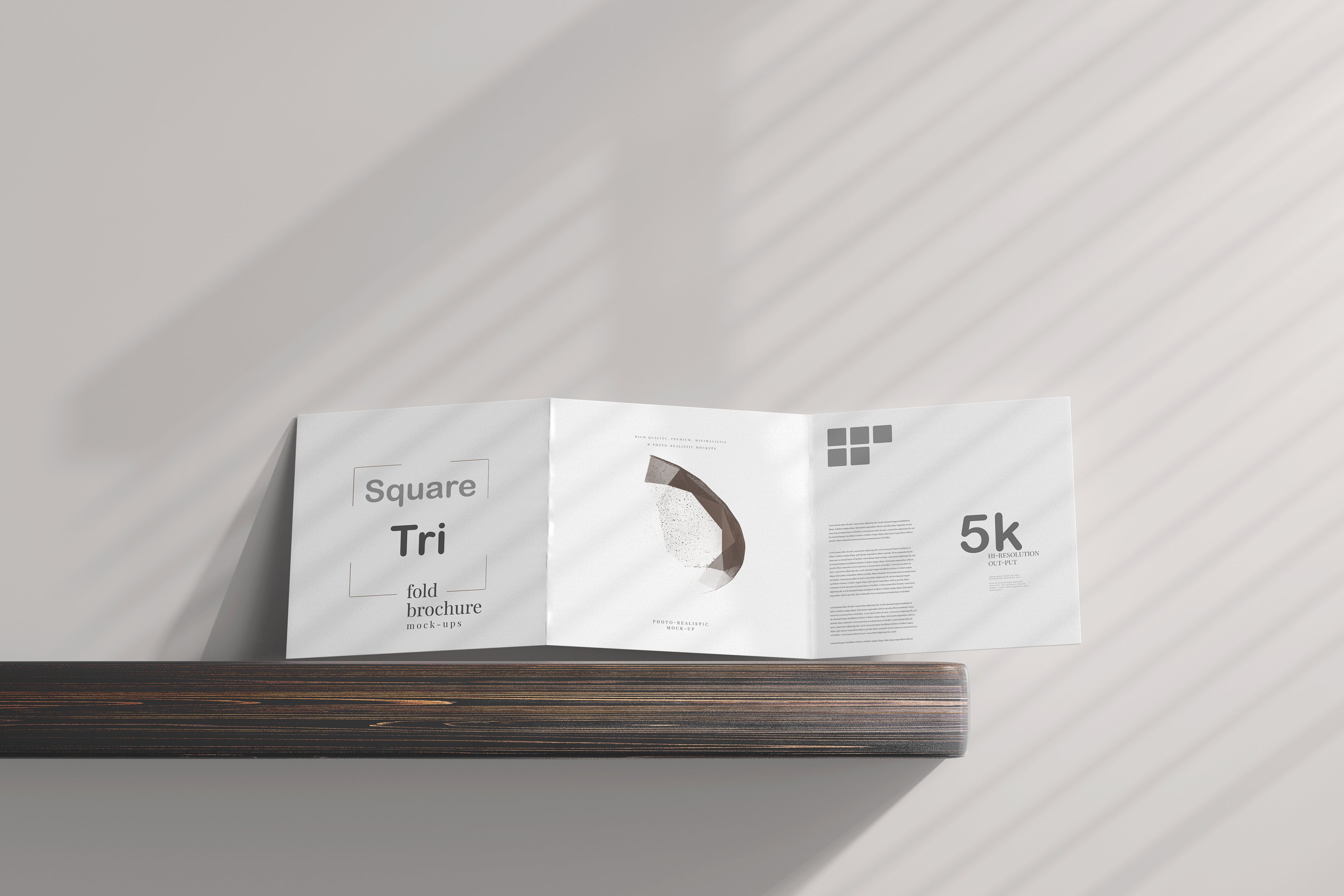 Square Tri-Fold Brochure Mockup cover image.