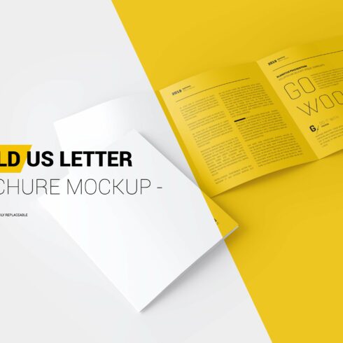 US Letter 3-Fold Brochure Mockup cover image.