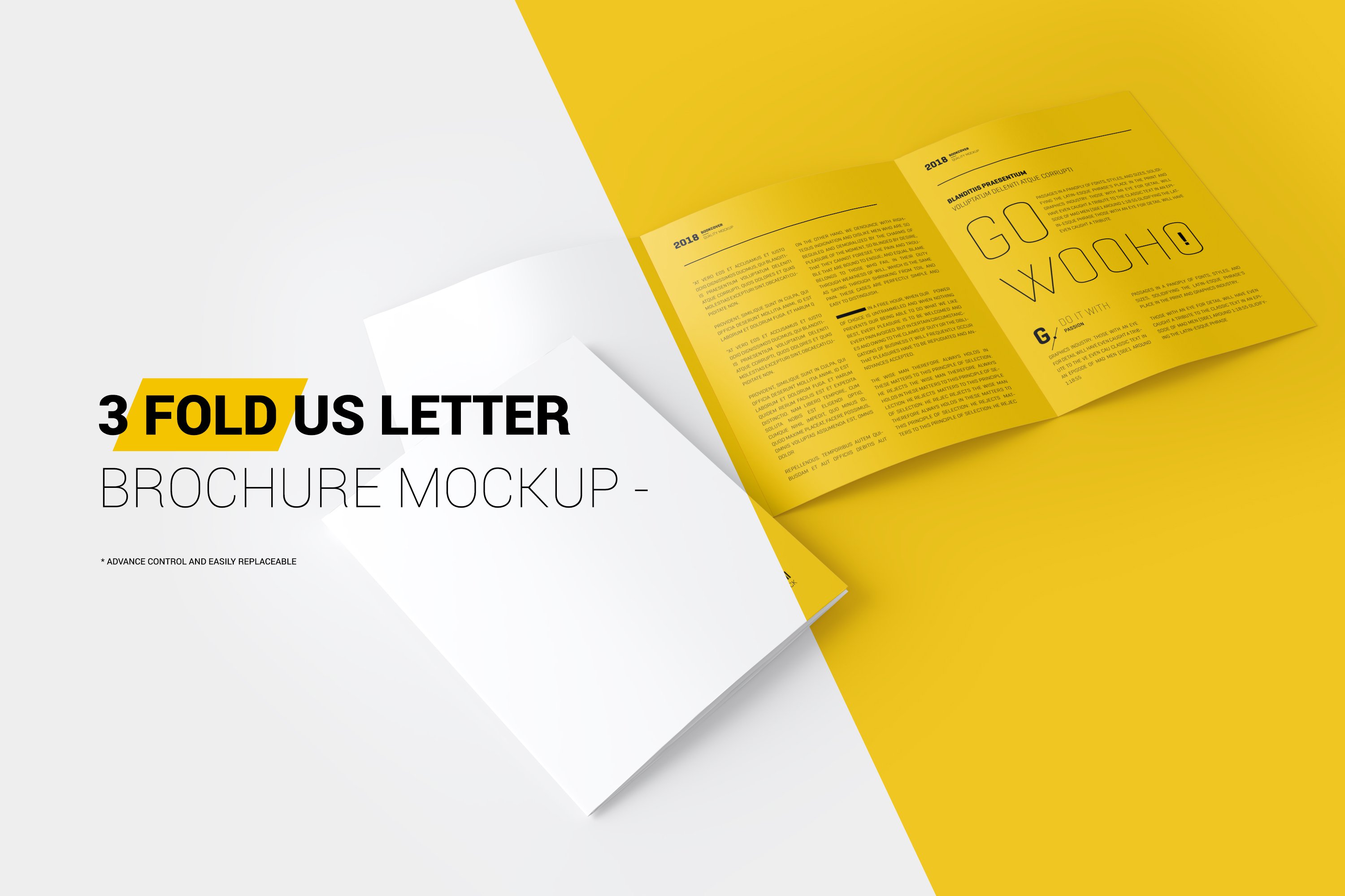 US Letter 3-Fold Brochure Mockup cover image.