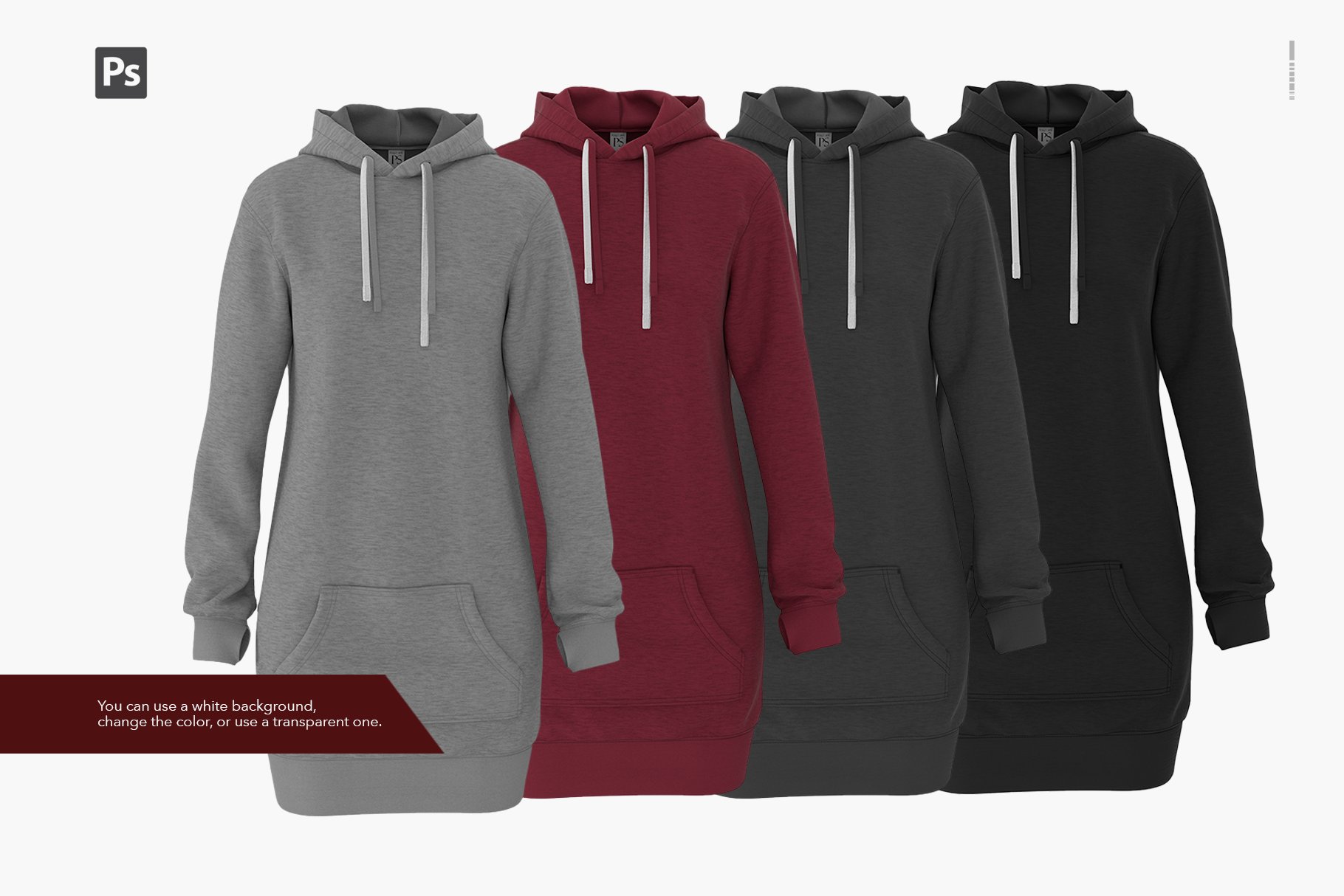 Hooded pullover dress mockup. preview image.
