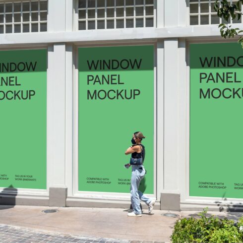 3-Panel Window Poster Mockup PSD cover image.