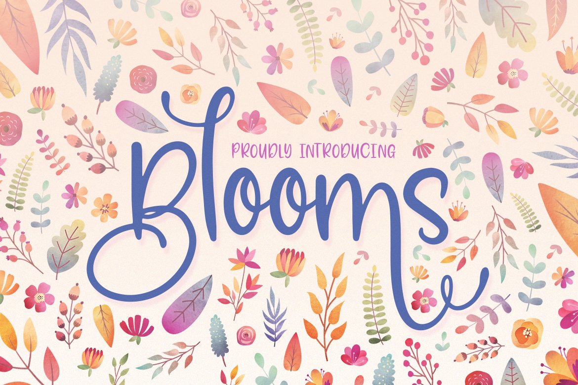 Blooms Font Family cover image.