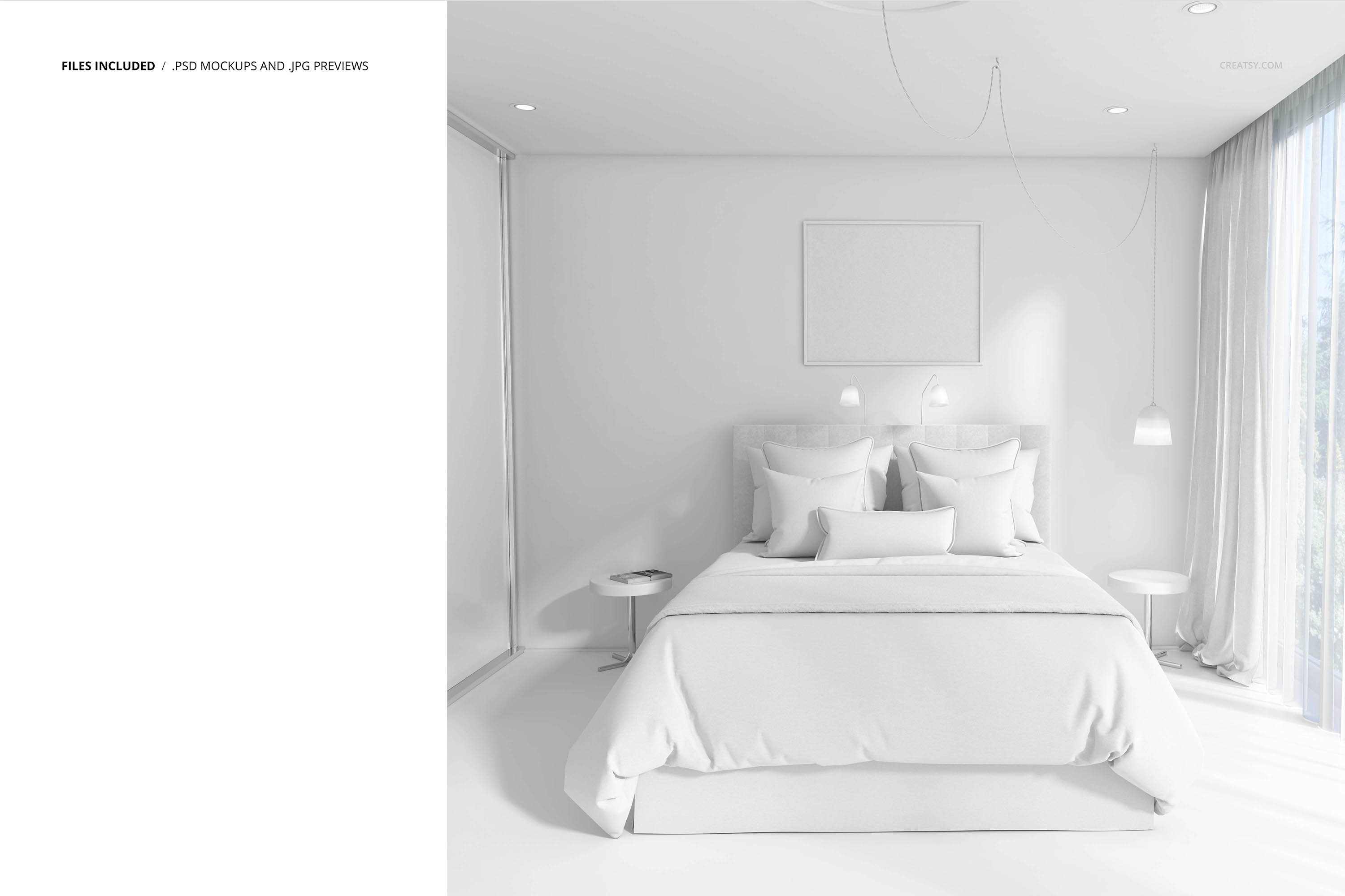 Bedroom Scene Bedding Mockup preview image.