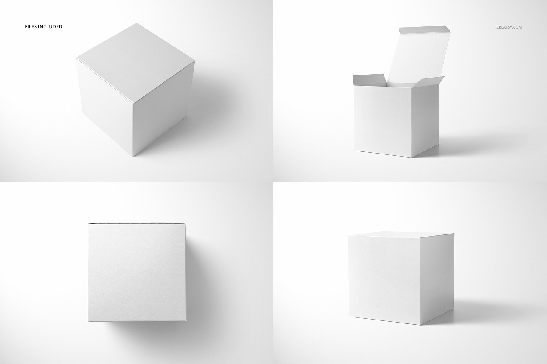 Glossy Gift Square Box Mockup Set preview image.