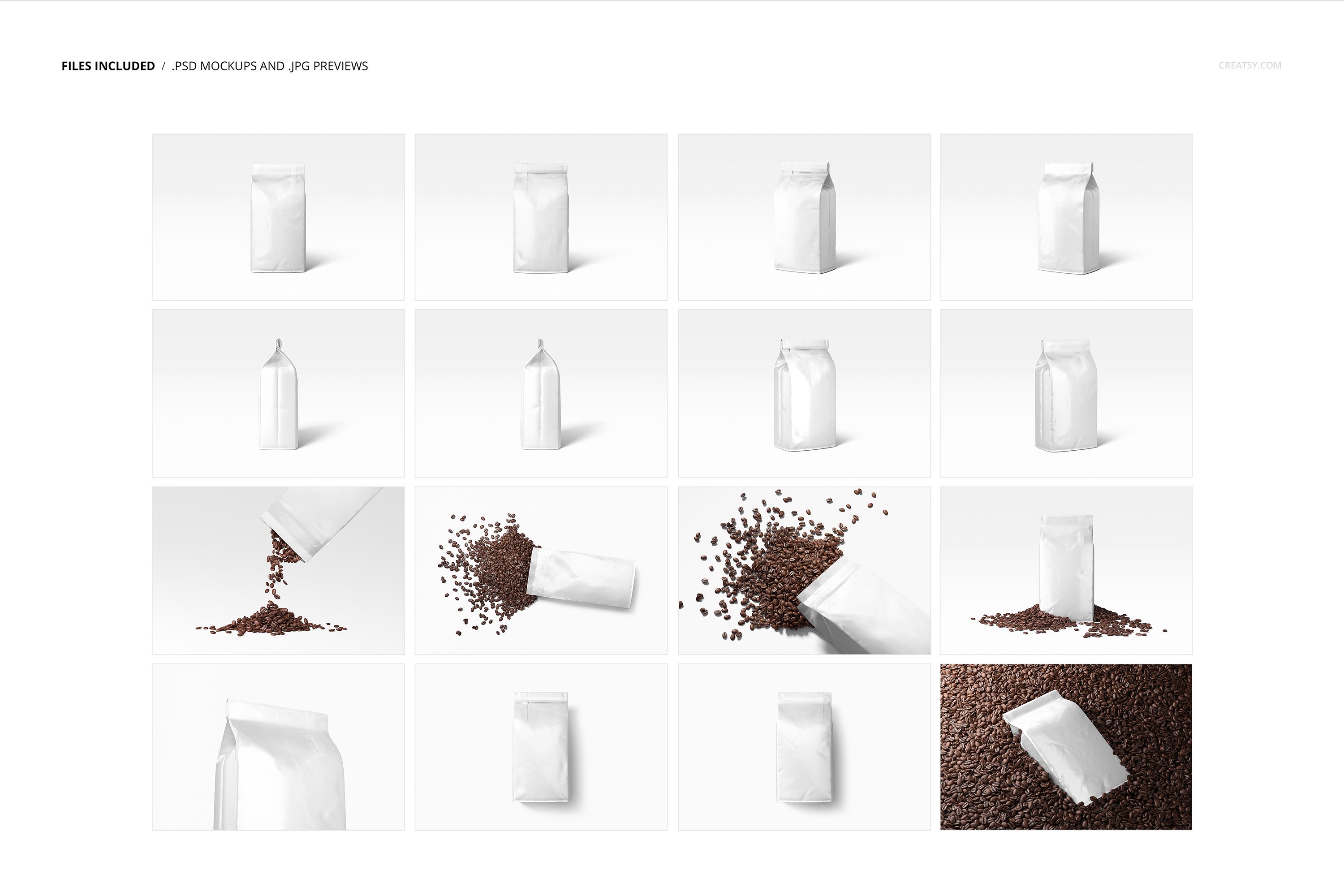 Coffee Bag Mockup Set (glossy) preview image.