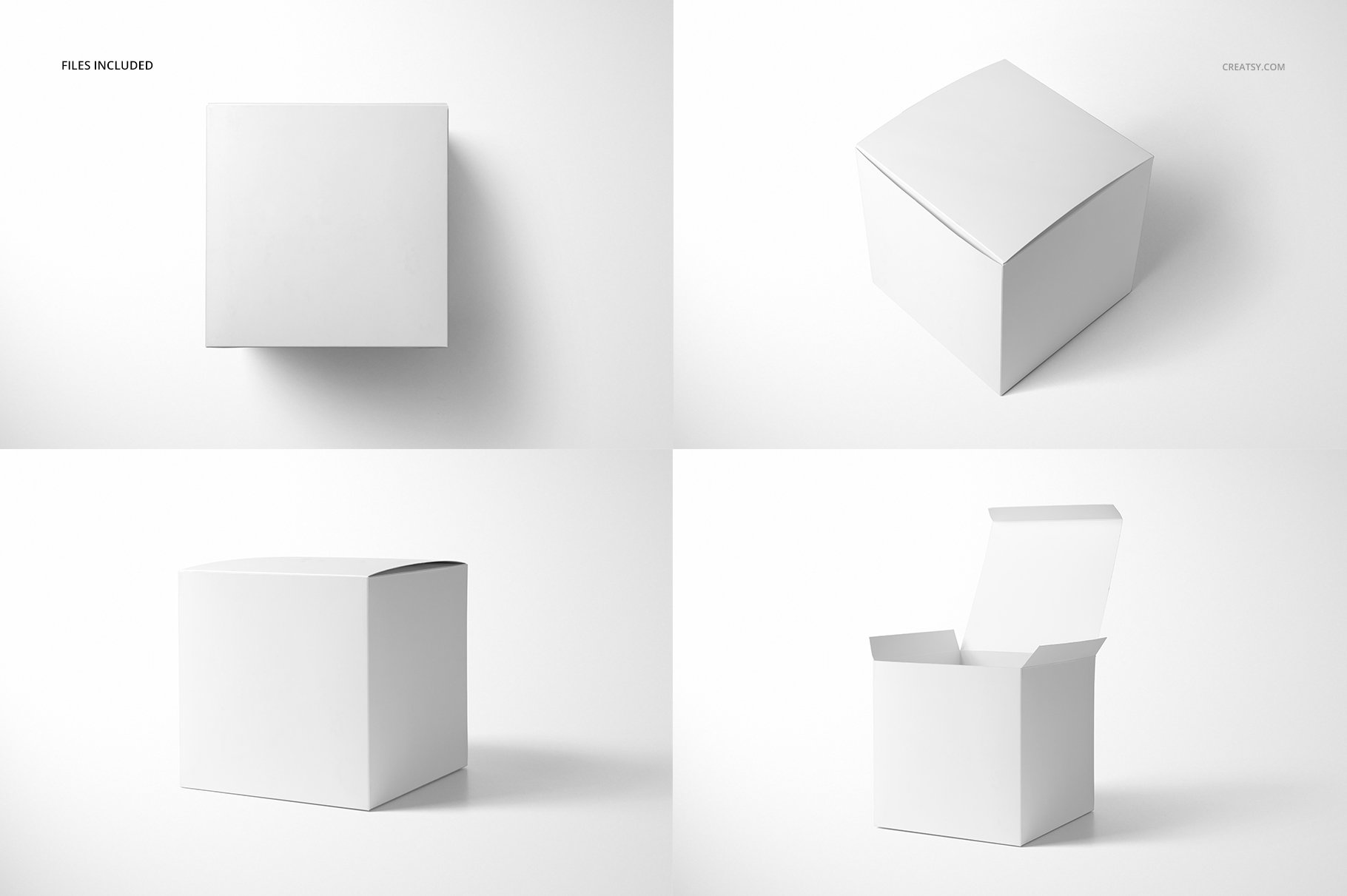 Matte Gift Square Box Mockup Set preview image.