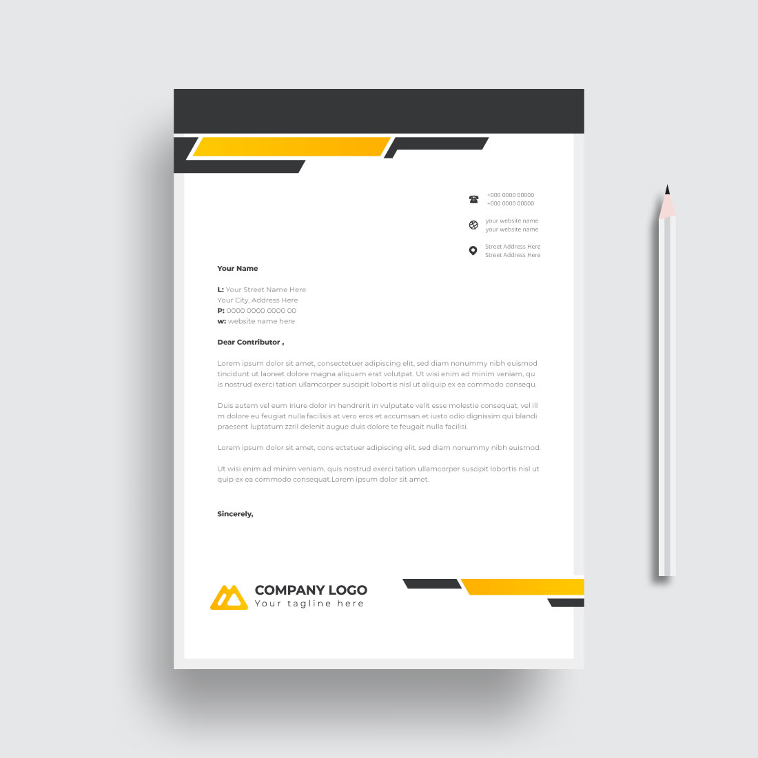 letterhead business corporate template design cover image.