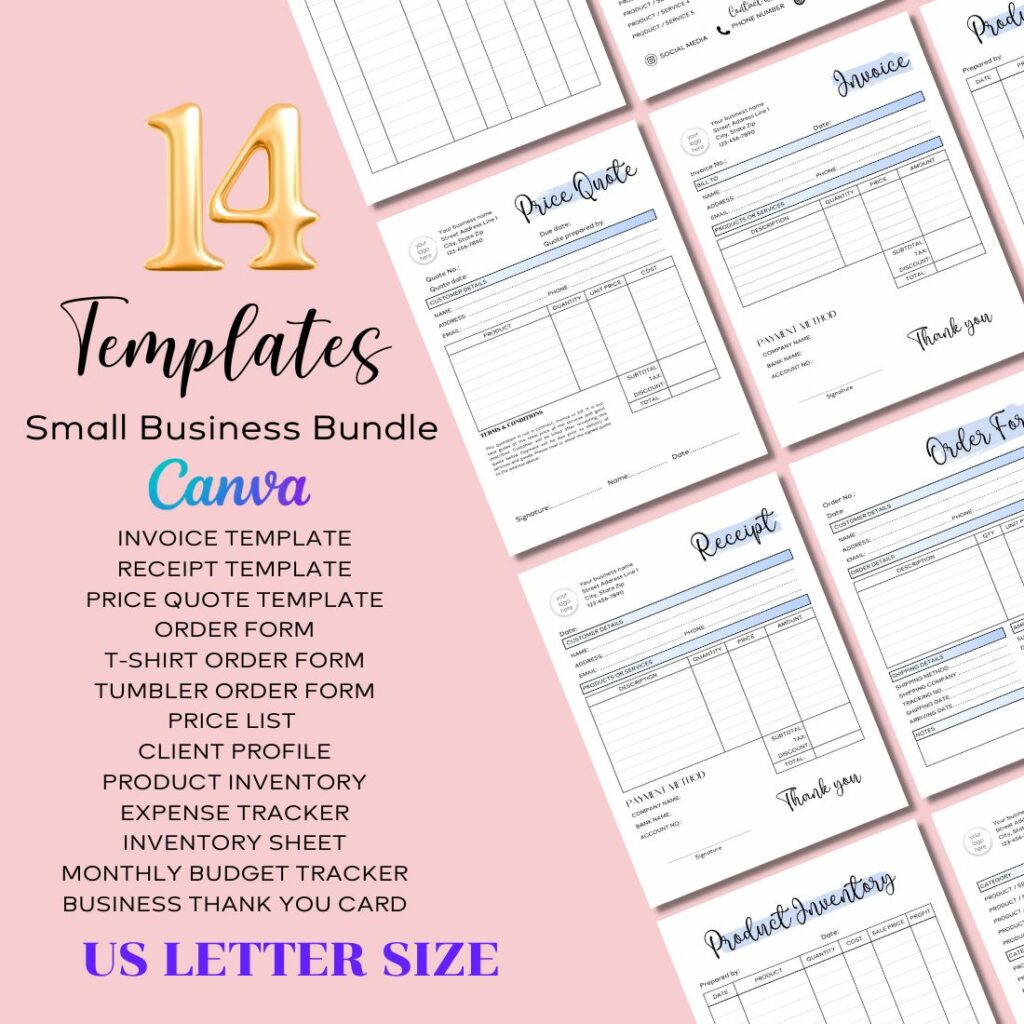 Small Business Bundle Documents - Editable in CANVA - MasterBundles