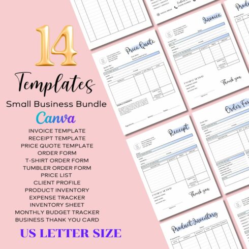Small Business Bundle Documents - Editable in CANVA cover image.