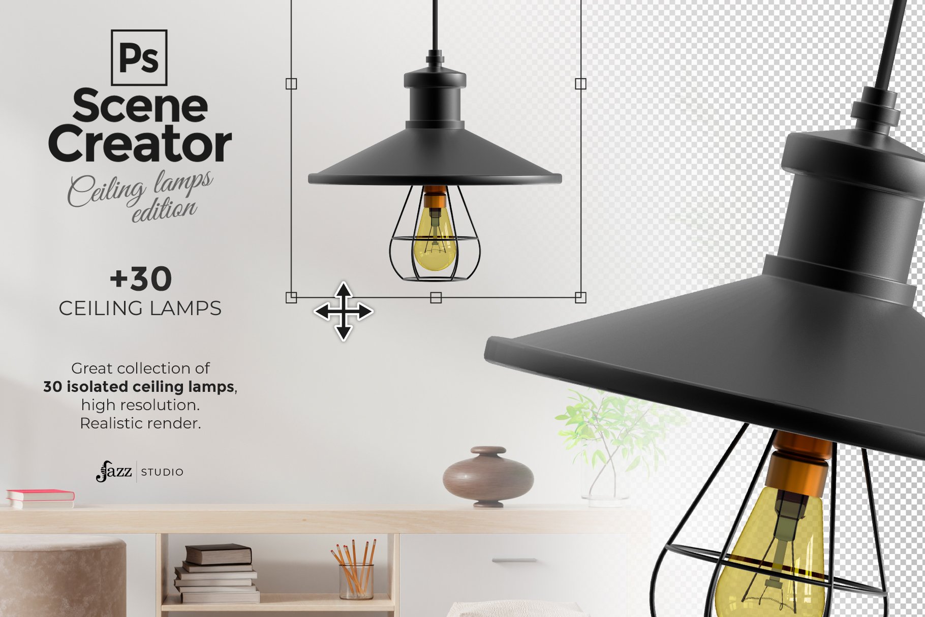 30 PSD scene creator ceiling lamps cover image.
