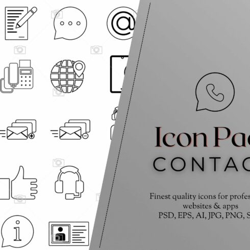 50 Contact Us Icon Set cover image.