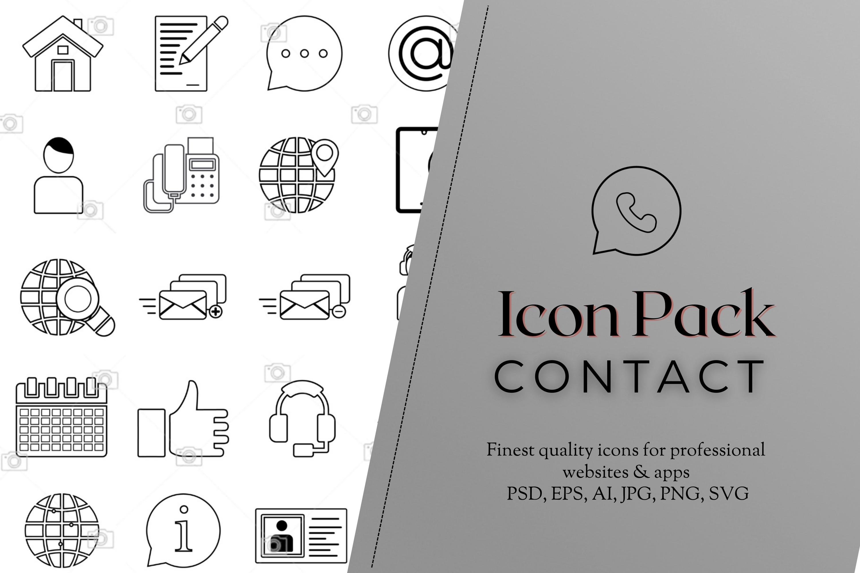 50 Contact Us Icon Set cover image.