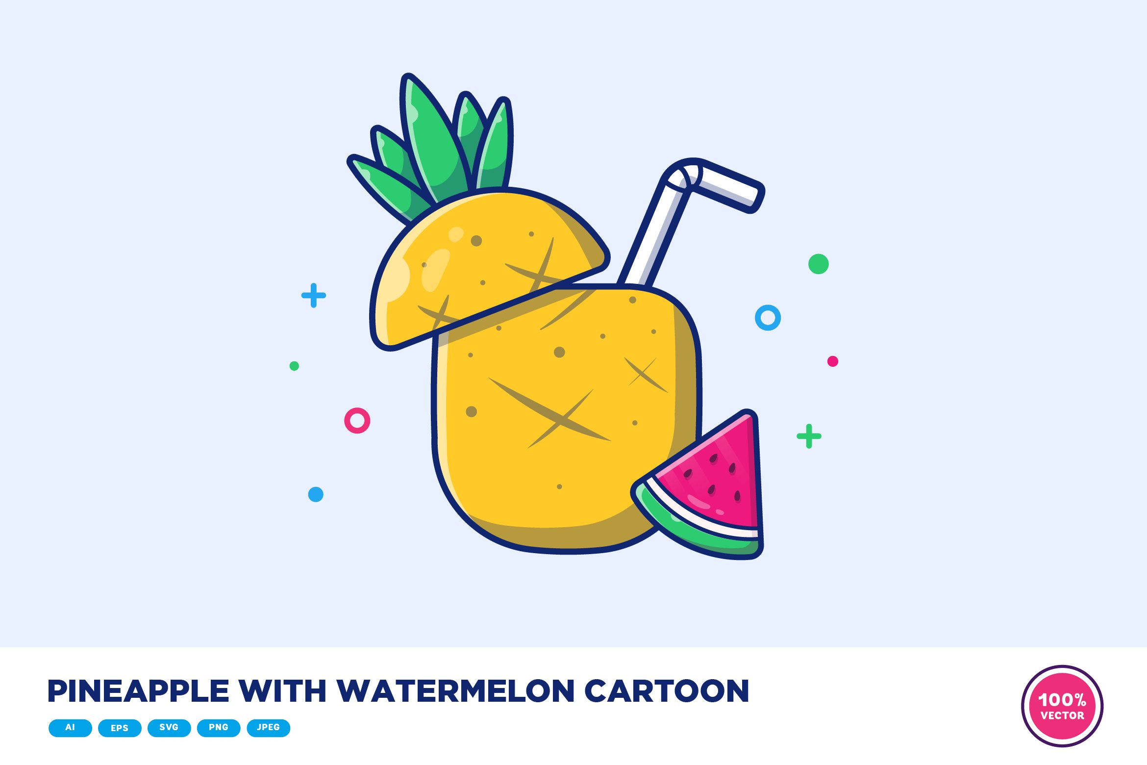 Pineapple With Watermelon Cartoon cover image.