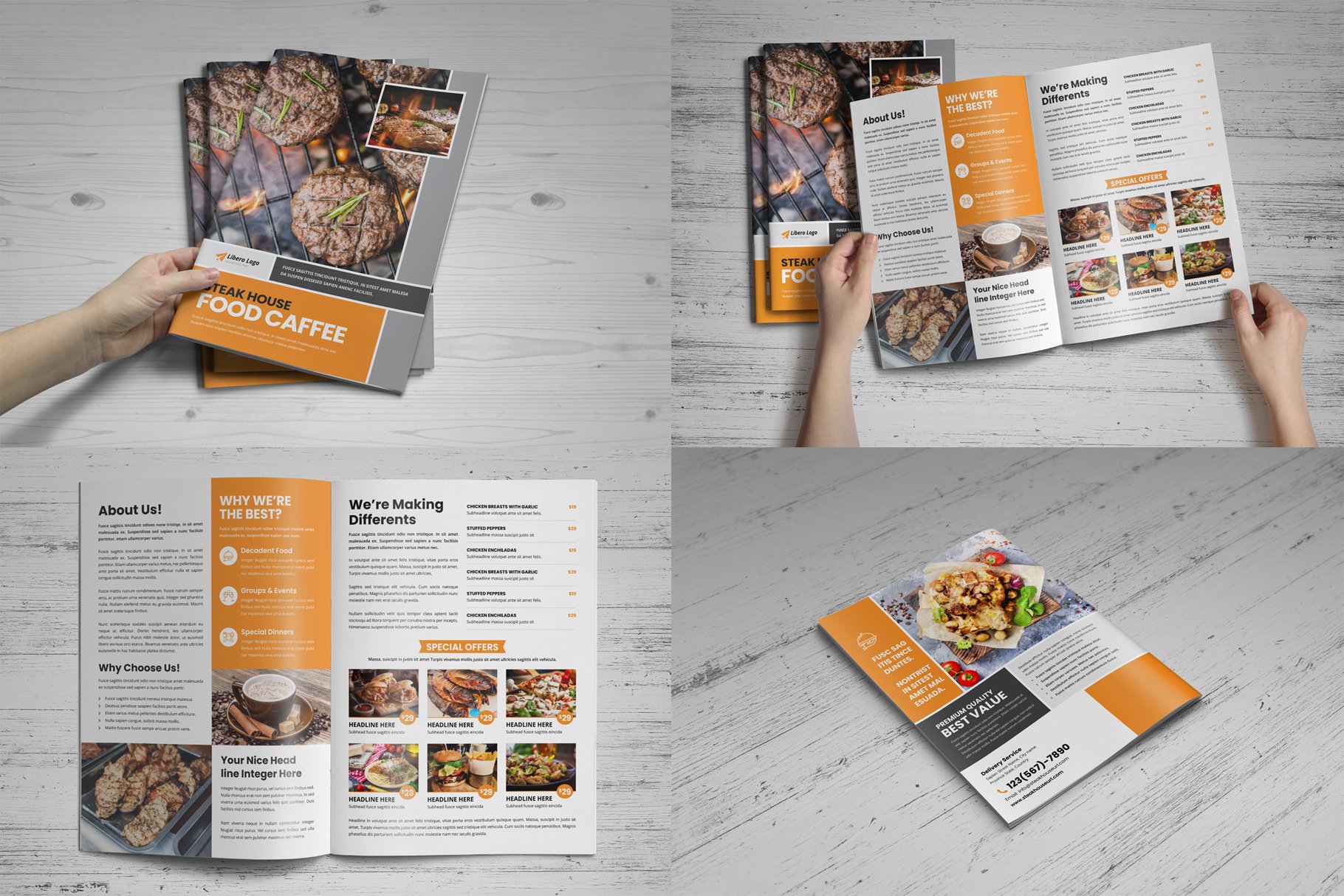 Food Menu Restaurant Brochure Bundle preview image.