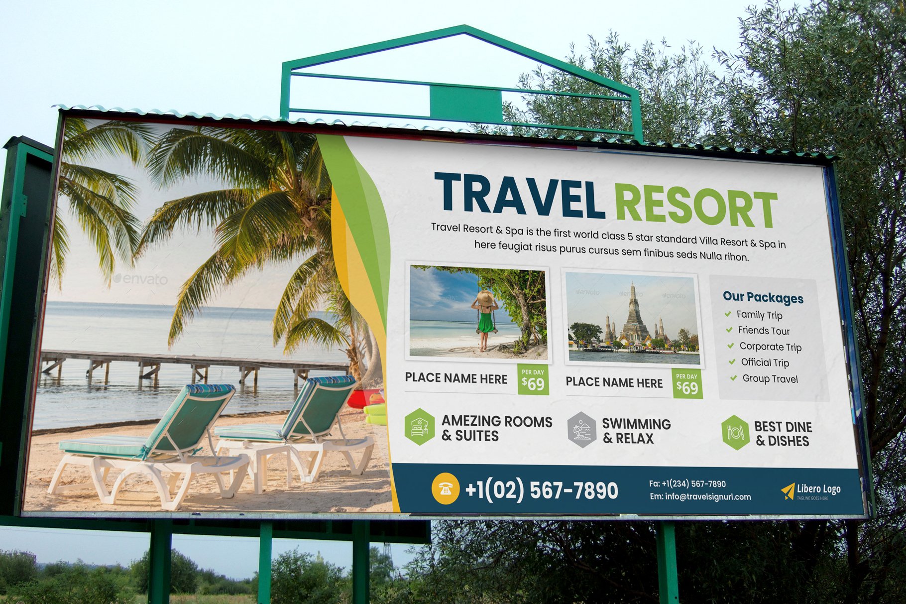 Holiday Travel Billboard Signage v2 preview image.