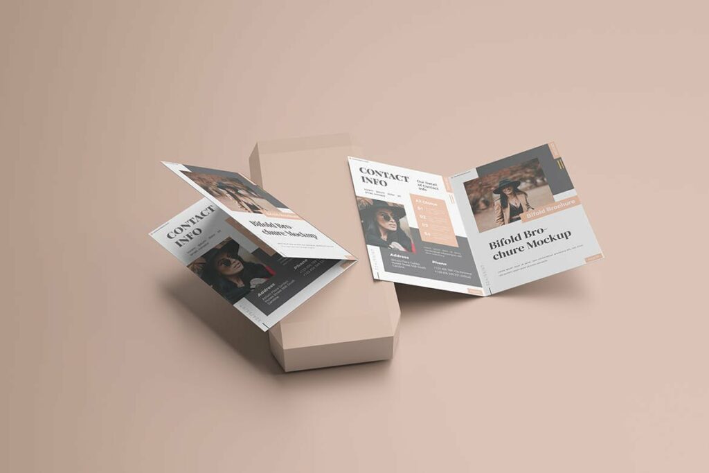 Minimalist A4 Bifold Brochure Mockup – MasterBundles