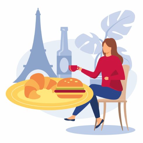 French cuisine illustration cover image.