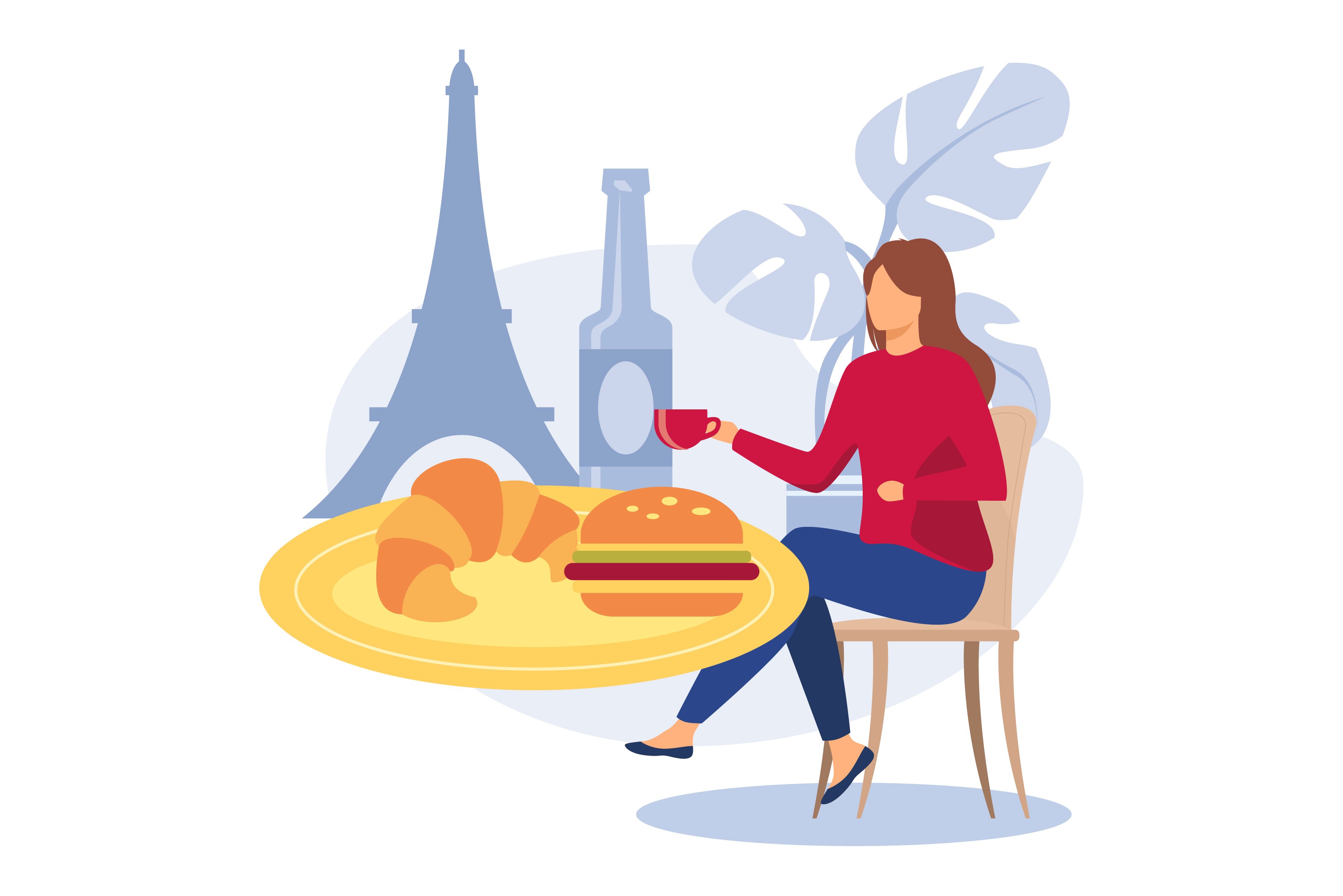 French cuisine illustration cover image.