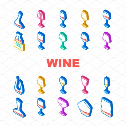 glass wine red wineglass drink icons cover image.