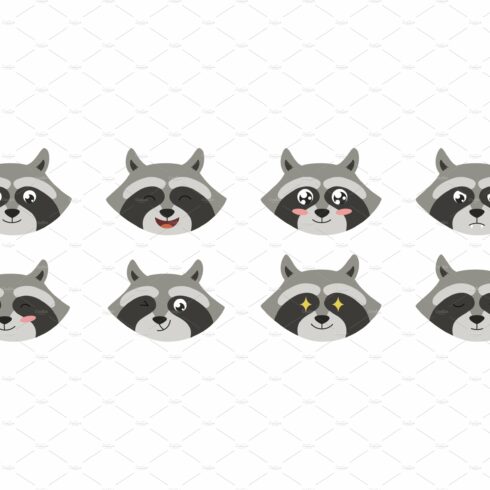 Funny raccoon mouth emojis cover image.