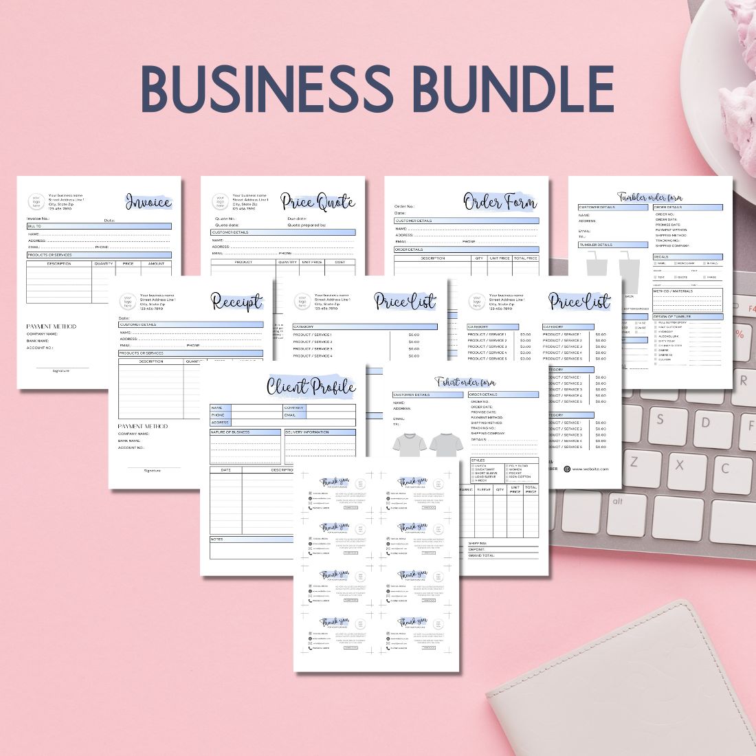 Small Business Bundle Documents - Editable in CANVA preview image.
